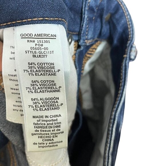 Good American Good Legs Jeans Women’s Size 25 Blue Crop High Rise Distressed - Picture 13 of 14